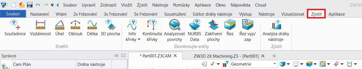 Analýza obrobku - CAM 1