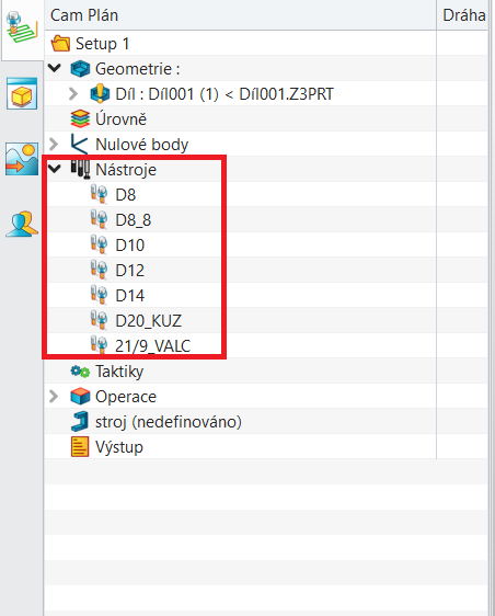 ZW3D CAM - knihovna nástrojů 1