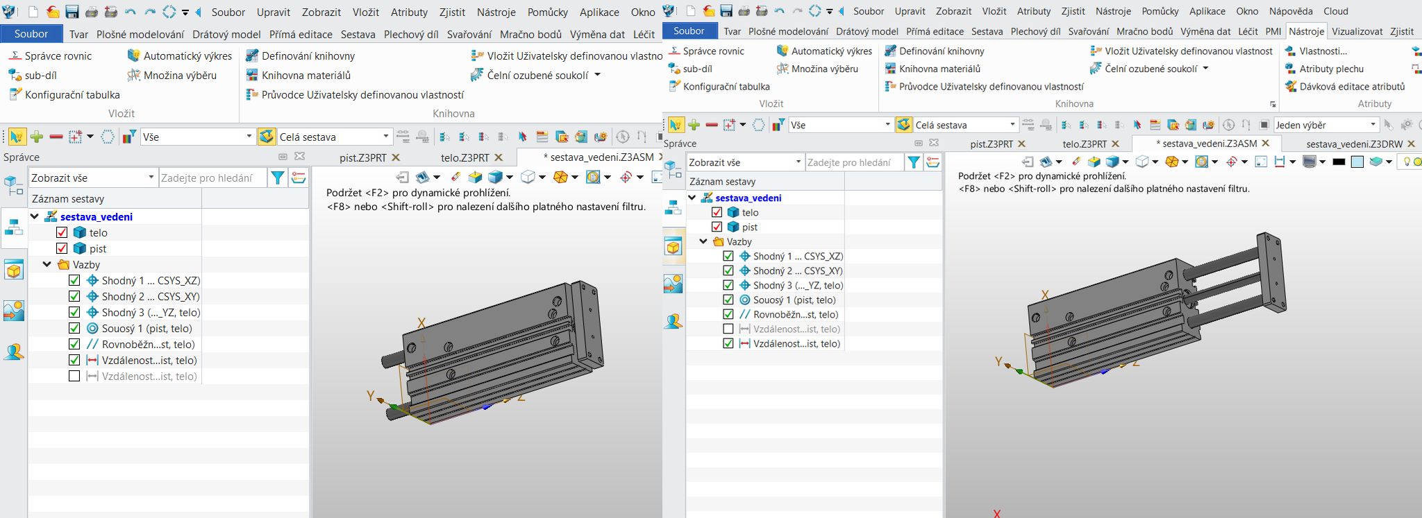 Polohový pohled v ZW3D - krok 1