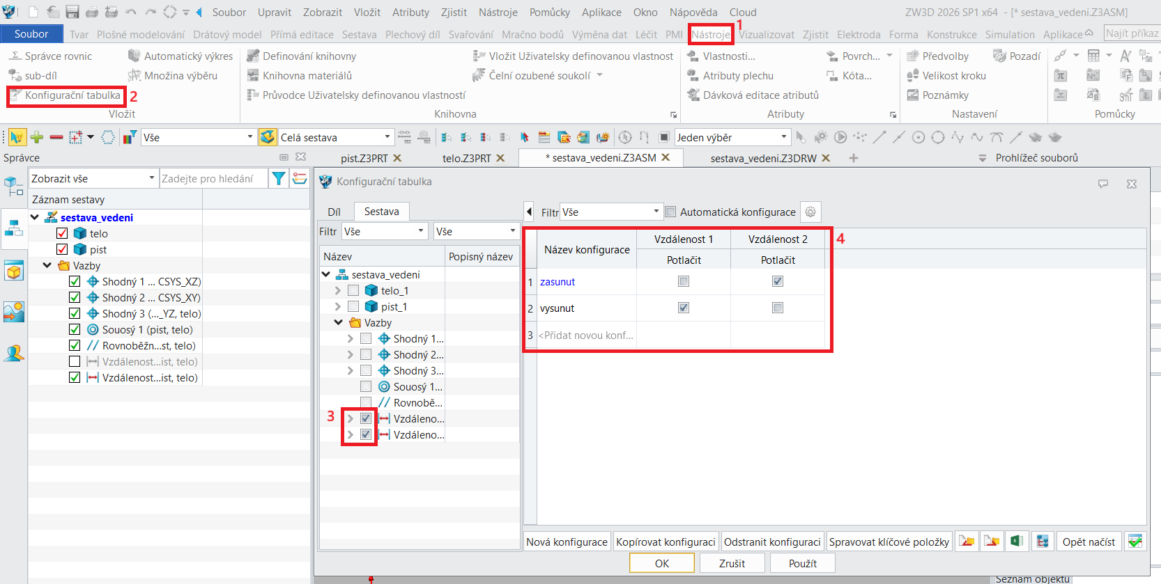 Polohový pohled v ZW3D - krok 2