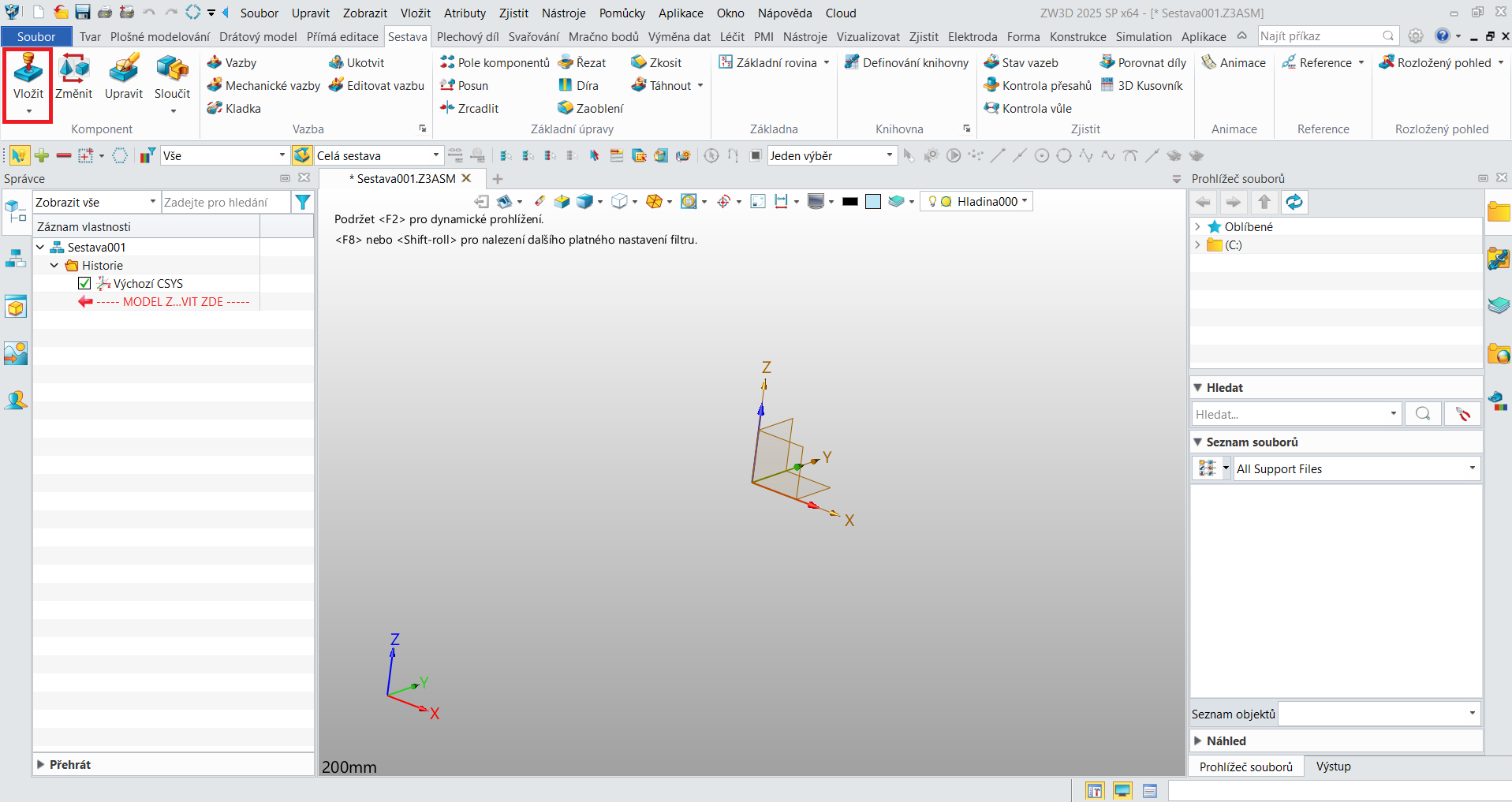 Tvorba sestavy - krok 2