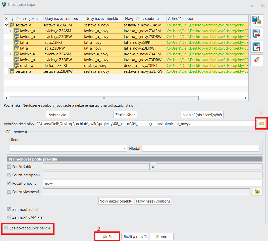 Klonování sestavy single objekt ZW3D - 3