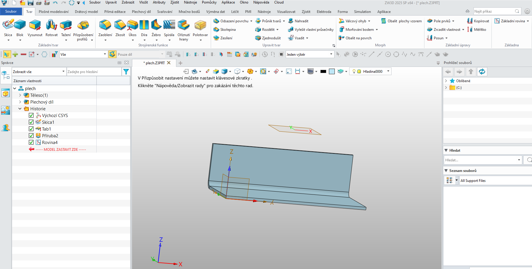 ZW3D prodloužit přírubu - krok 3
