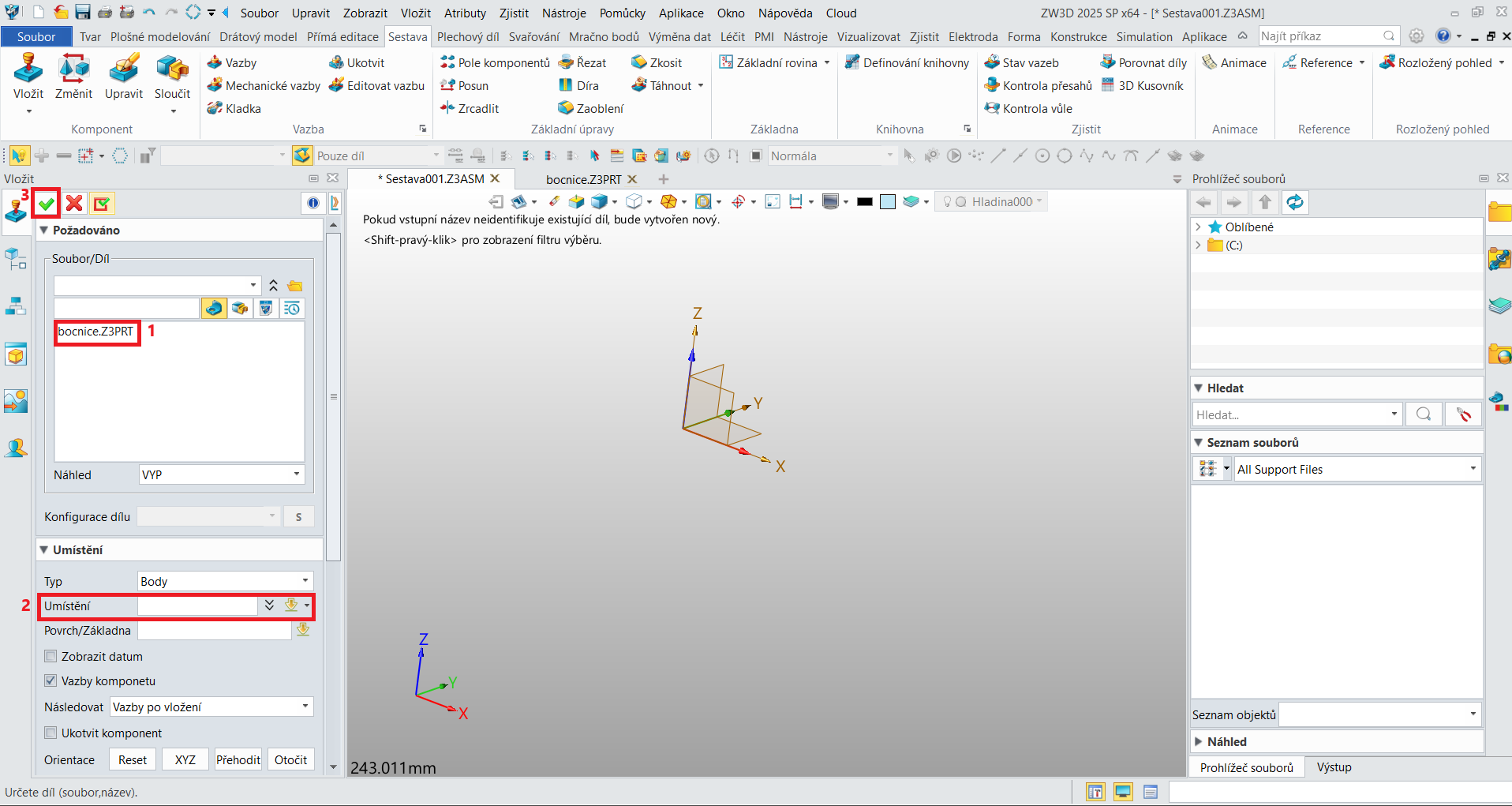 Tvorba sestavy - krok 3