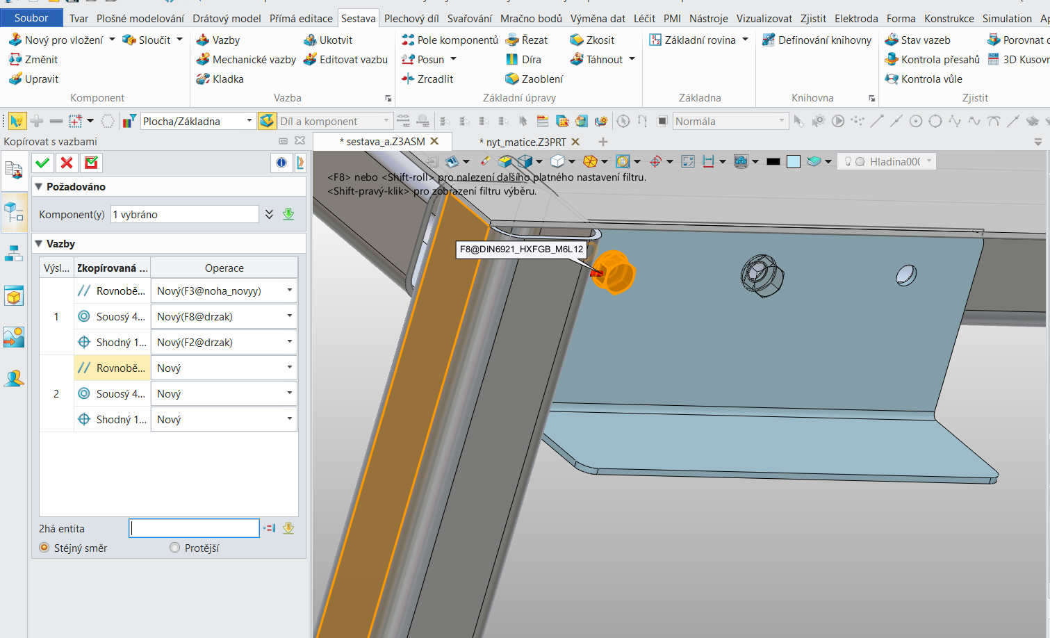 Funkce Kopírovat s vazbami v ZW3D - 4