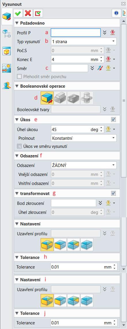 Tvorba vysunutí v ZW3D - krok 1