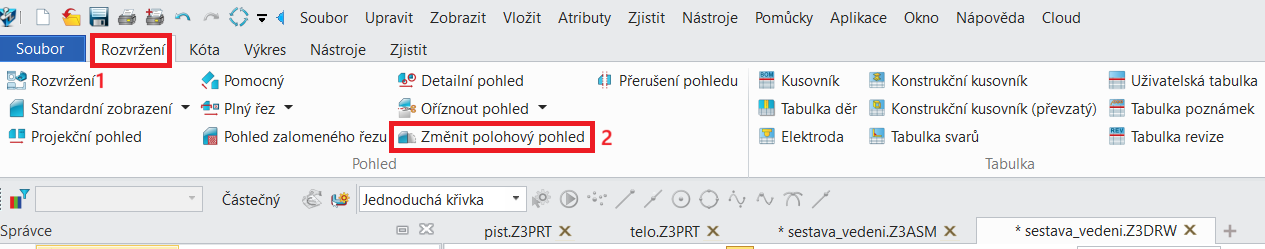 Polohový pohled v ZW3D - krok 5