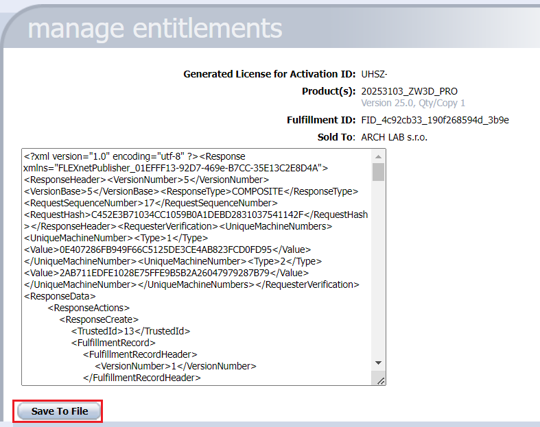 Offline aktivace v ZW3D - bod 6