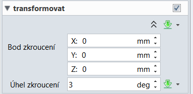 Tvorba vysunutí v ZW3D - Transformovat menu