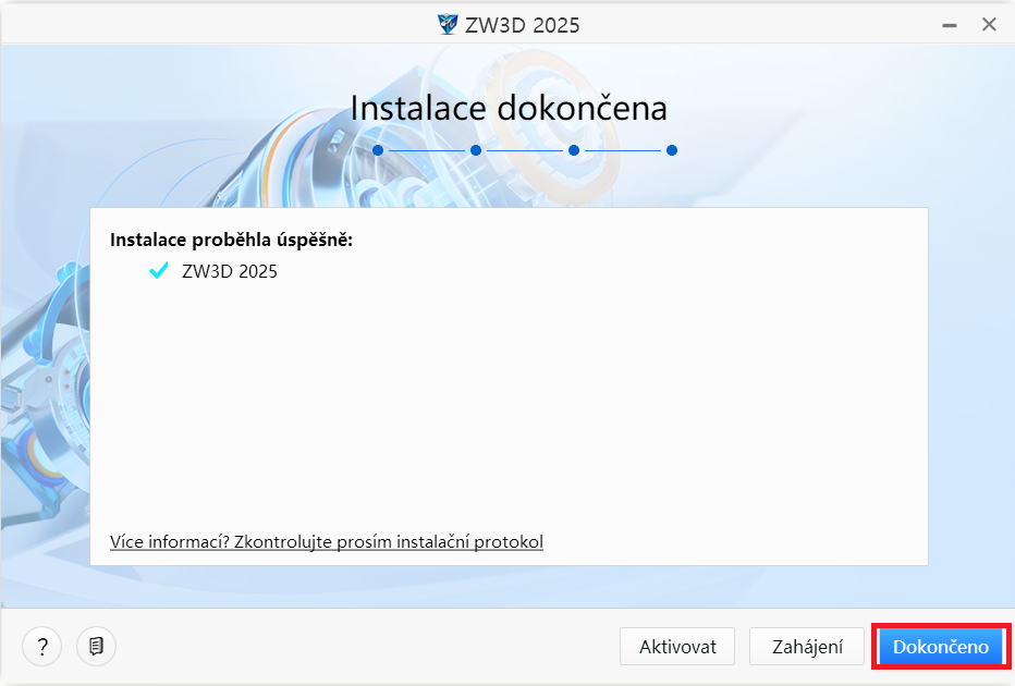 Dokončení instalace v ZW3D