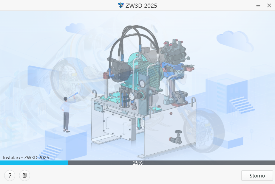 Průběh instalace v ZW3D