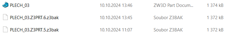 Záloha souboru v ZW3D - krok 4